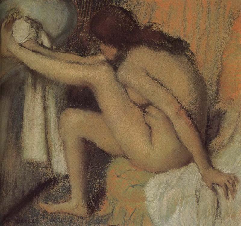 Edgar Degas Naked  woman wiping toes Germany oil painting art